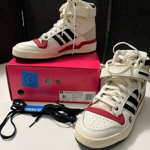 Adidas  Forum 84 High EE Red and White Shoes